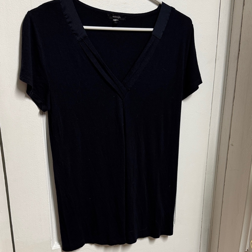 Midnight Black Short Sleeve V-Neck Tee